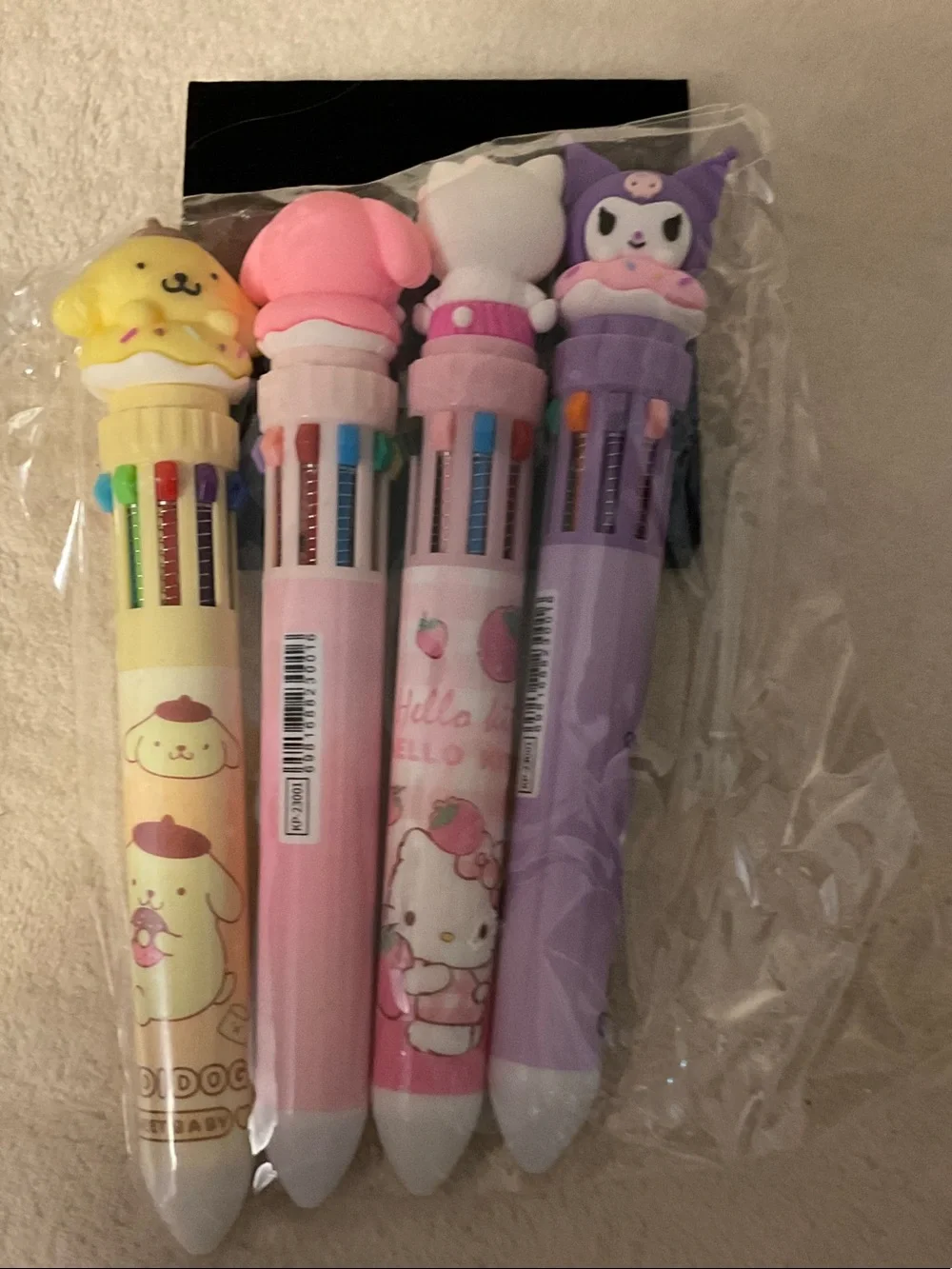 Hello Kitty Multicolor Gel Pen Set - Pink Purple Cream